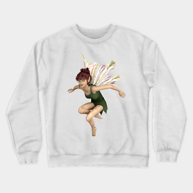 Let's Play elf fairy faerie flying through air dragon wings Crewneck Sweatshirt by Fantasyart123